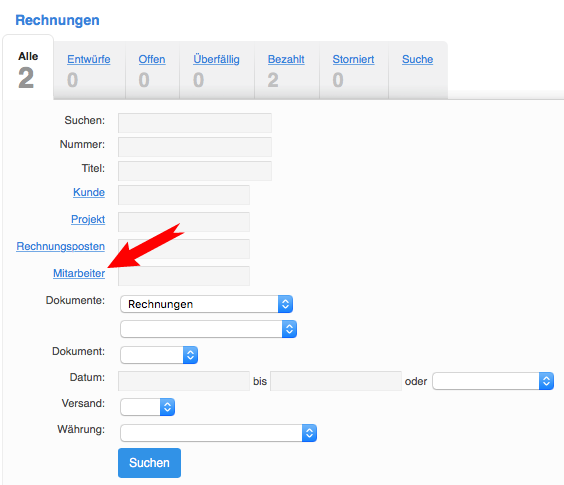 Neuer Filter Mitarbeiter