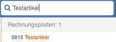 Suche Rechnungsposten