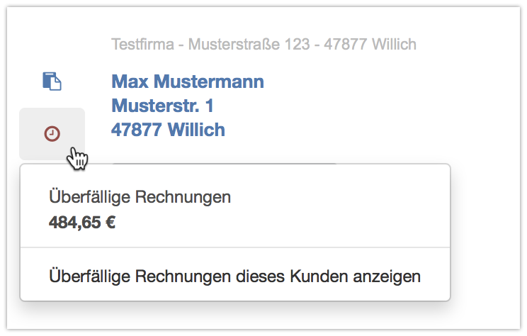 Dieser Kunde hat überfällige Rechnungen