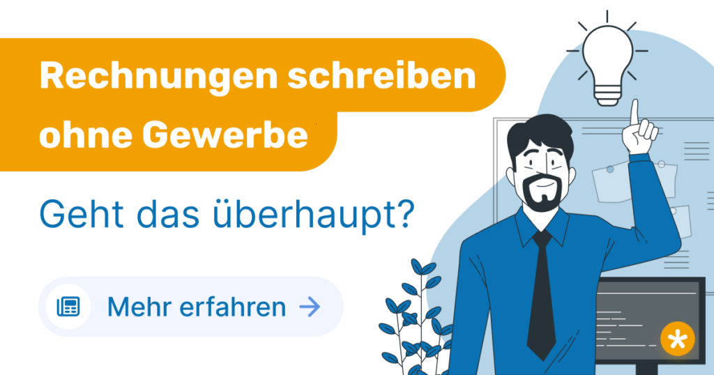 Beitragsbild Rechnungen schreiben ohne Gewerbe auf deutsch