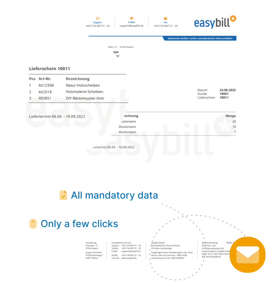 Create delivery notes
example