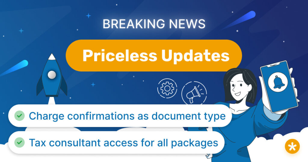 Priceless Updates - Tax Consultant Access and Charge confirmation