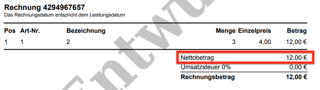 Nettogesamt neu im Editor