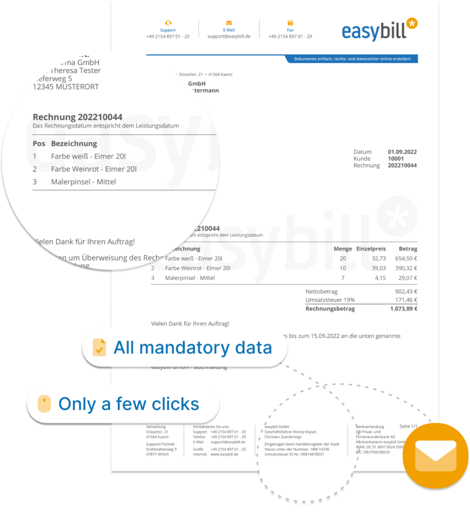 easybill invoice document