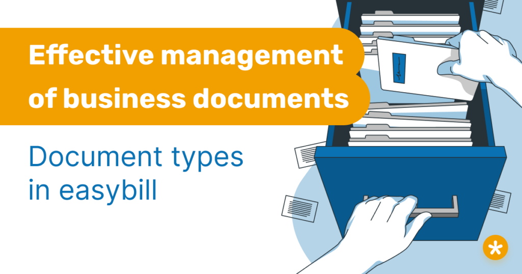 Header image blog post about different document types in easybill