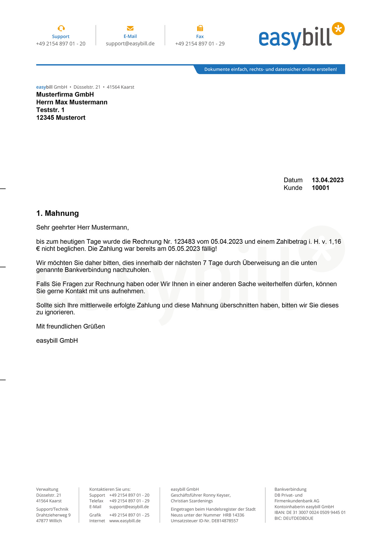 Mahnungen und Zahlungserinnerungen schreiben und versenden