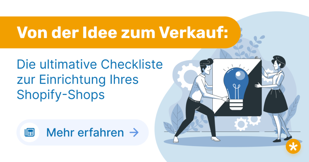 Headerbild Blogbeitrag zum Thema Checkliste für Shopify-Shop Einrichtung