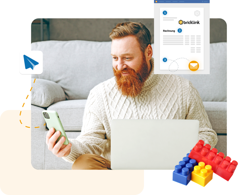 Bricklinkhändler erstellt Rechnung mit easybill