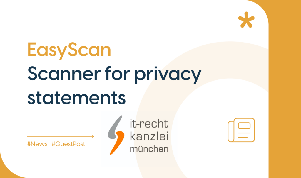 Header picture for guest post about EasyScan, Scanner tool for privacy statements