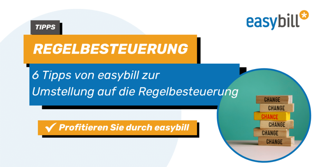 Headerbild für den Blogbeitrag zum Thema: Umstellung auf die Regelbesteuerung