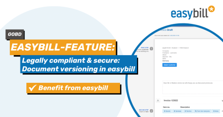 Header image for blog post on versioning in easybill