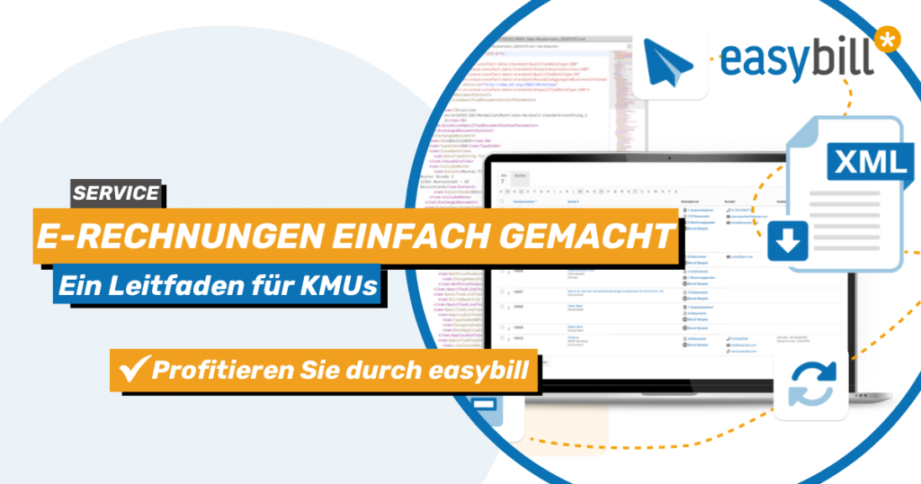 Headerbild für Blog zum Thema E-Rechnung - ein Leitfaden für KMUs