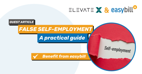 Header graphic for blog guest post on the topic of false self-employment