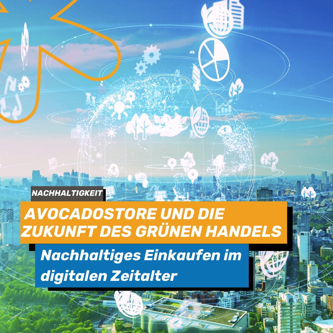 Gruene Stadt mit digitalen Prints im Vordergrund