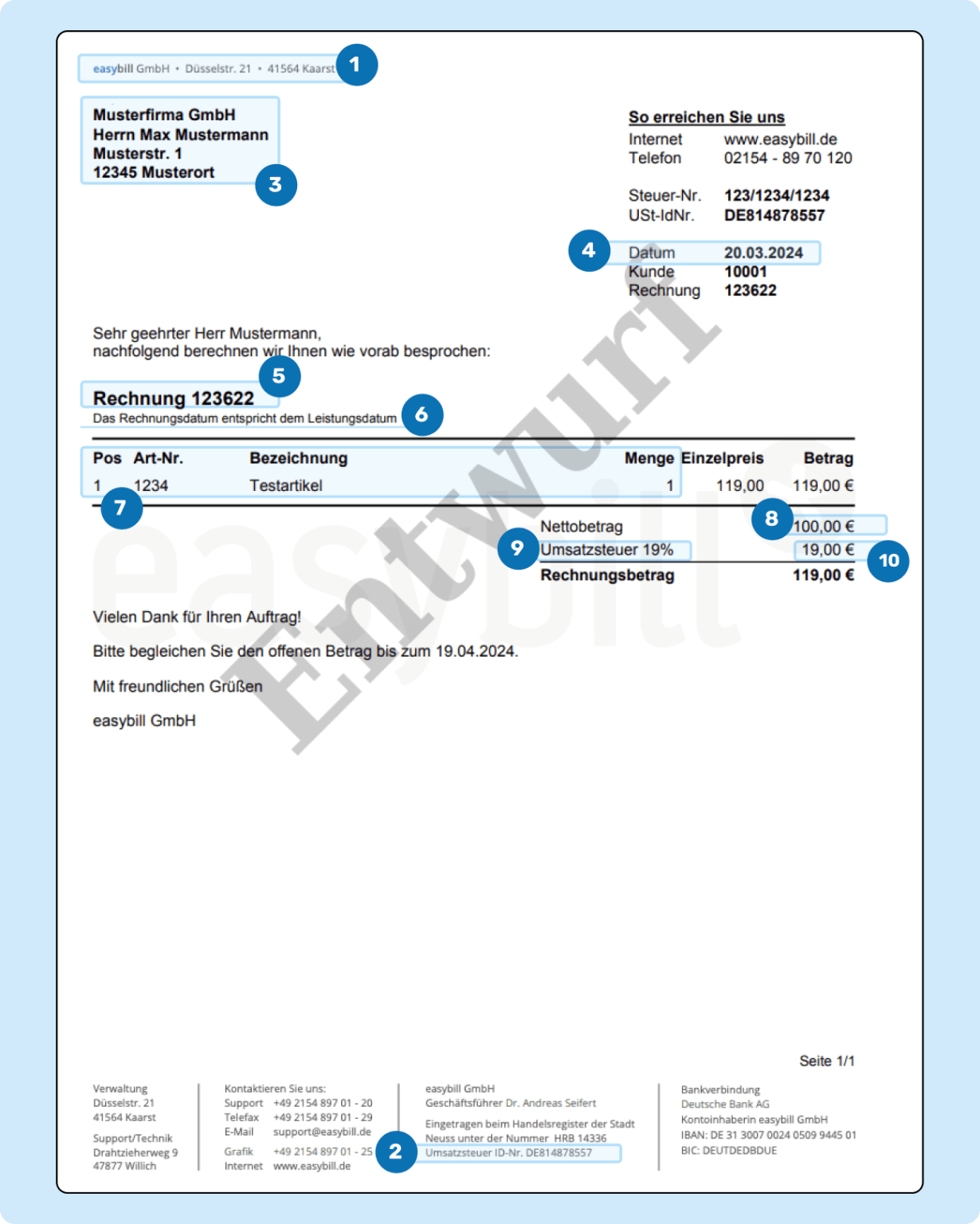 Zahlungsfrist Ab Rechnungsdatum Oder Rechnungseingang www.easybill.de