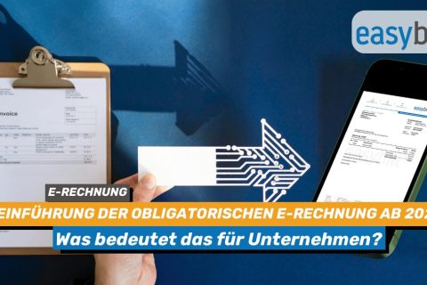 Headerbild für Blogbeitrag zum Thema obligatorische E-Rechnung und Bedeutung