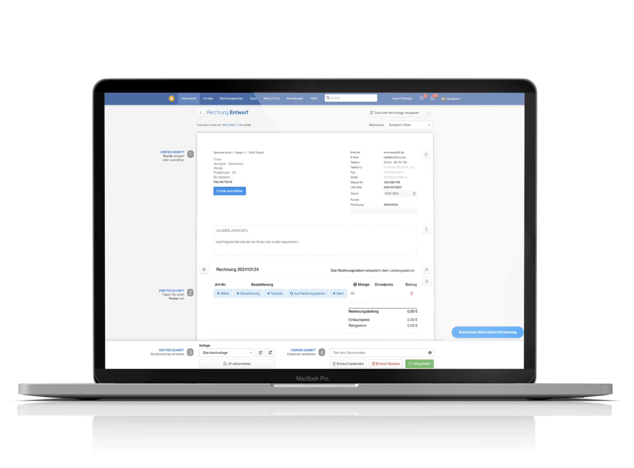 Online Invoicing Software Easybill