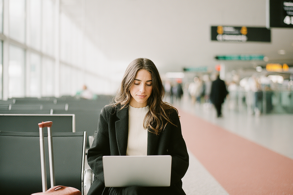 Ein Lagerarbeiter überprüft Waren auf Paletten und führt eine Bestandskontrolle durch. Im Vordergrund hält er ein Klemmbrett und notiert Details, während im Hintergrund gestapelte Kartons zu sehen sind.