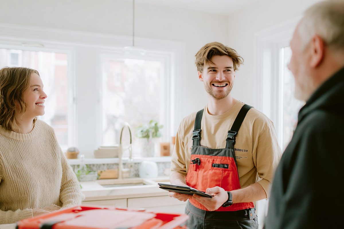 Handwerker mit Rechnung